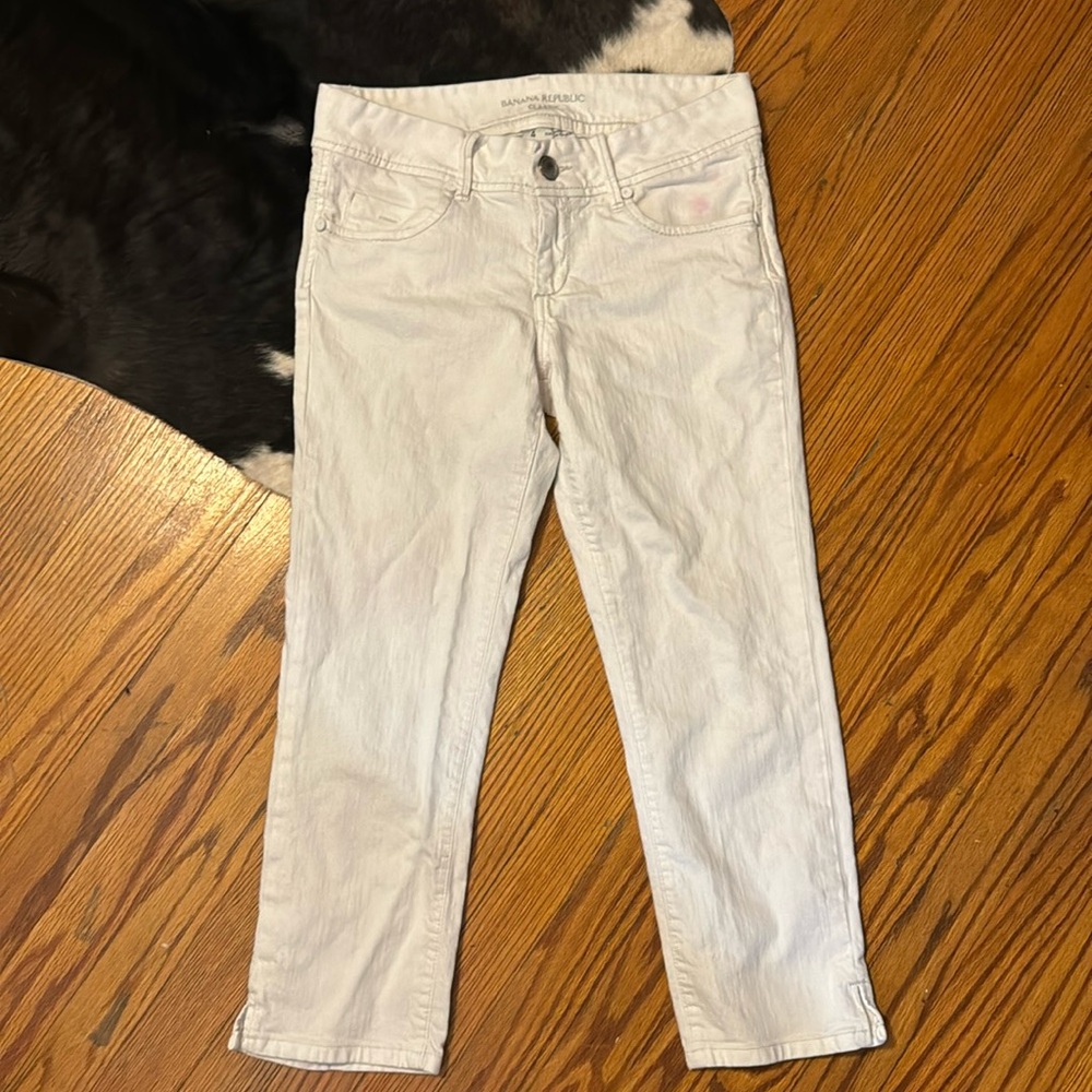 Banana Republic White Classic Cropped Jeans